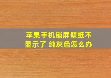 苹果手机锁屏壁纸不显示了 纯灰色怎么办